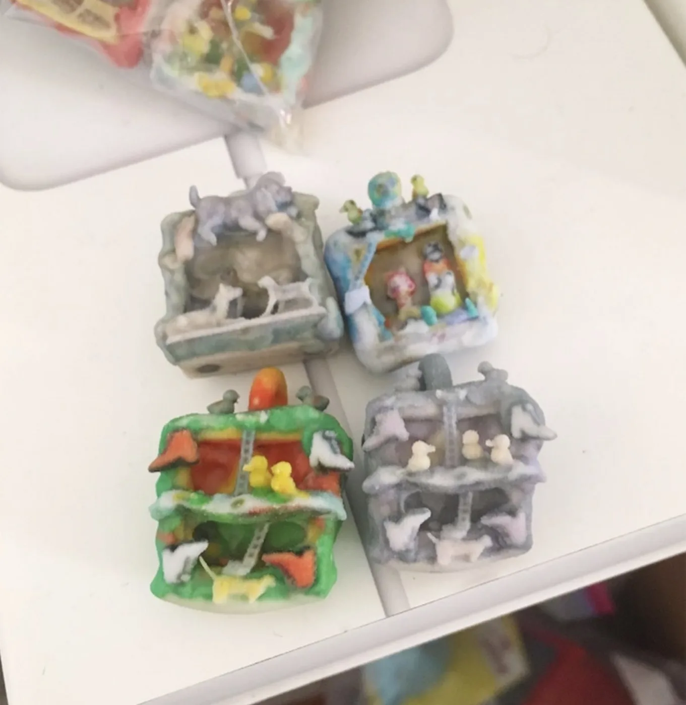 Charms made with the Sculpey feedback-loop process