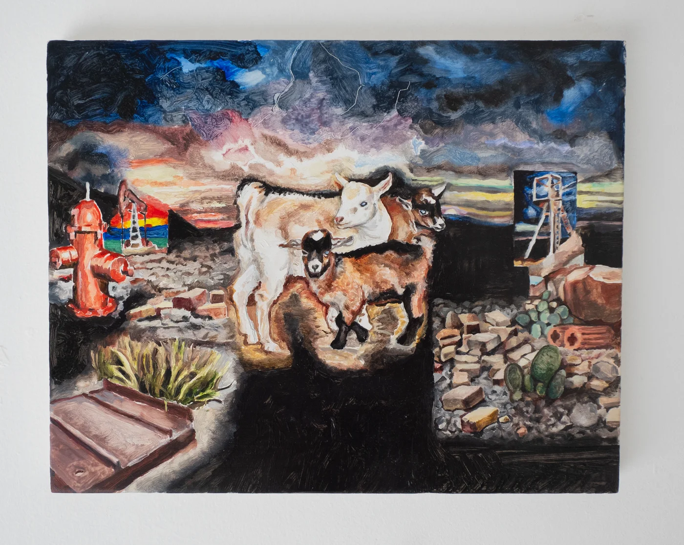 Oil painting of a fire hydrant
