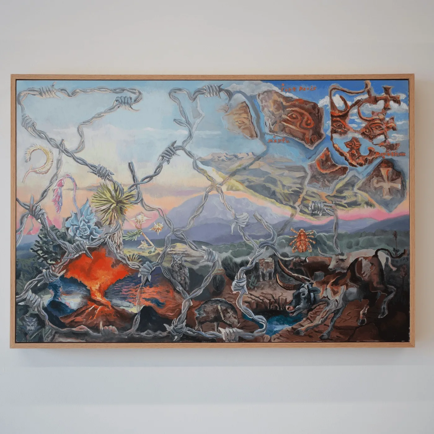 Barbed Wire, oil on panel