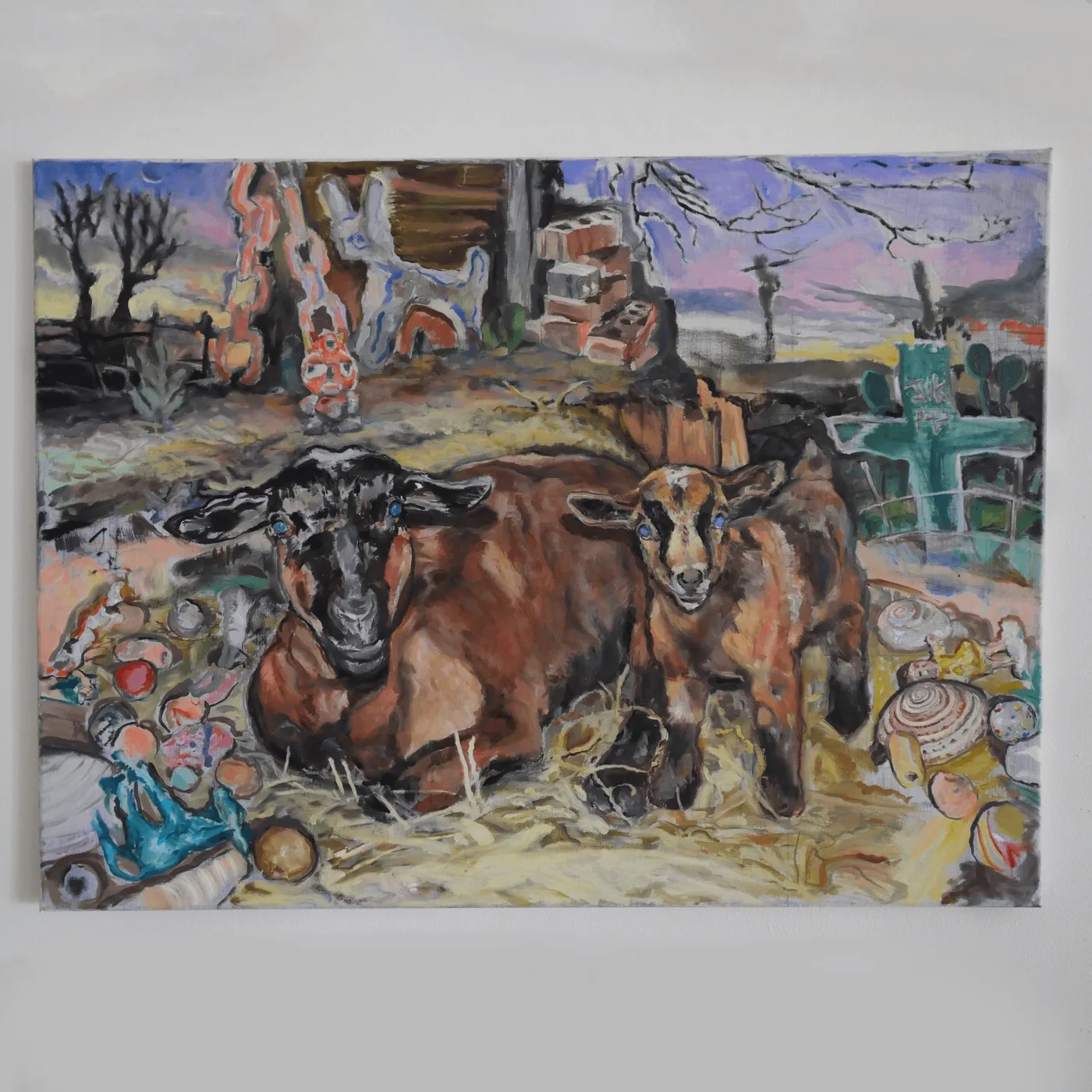 Two Goats, oil on canvas